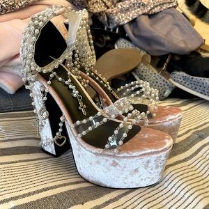 Pink Platform Heels with Chains